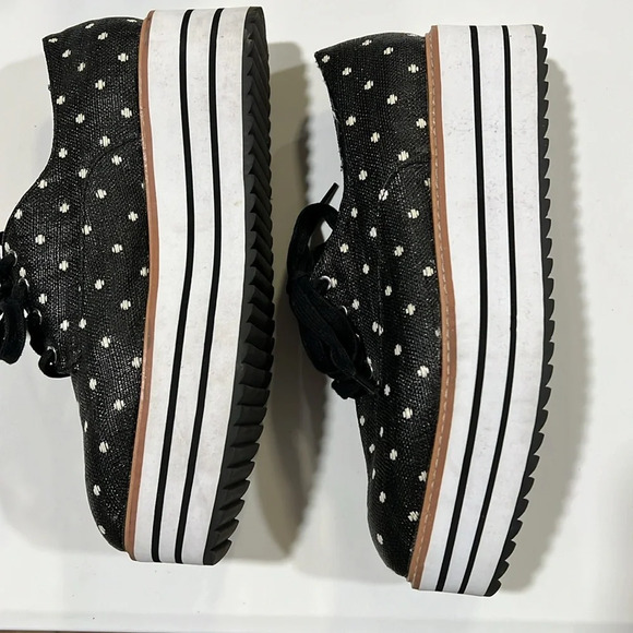 Zara Basic - 38, black and white polka dot platforms - Picture 6 of 9